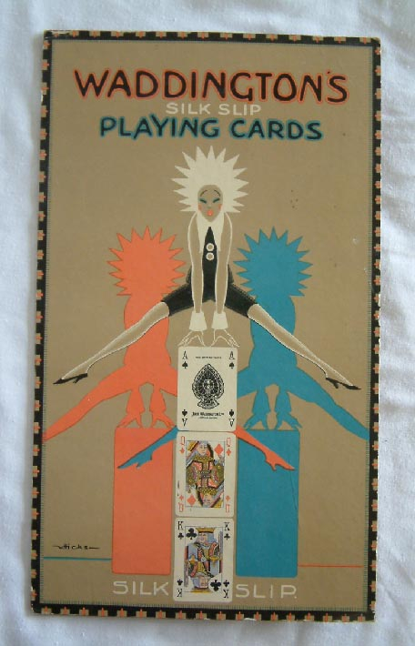 circa 1920's-1930's Waddington Playing Cards advertising card sign